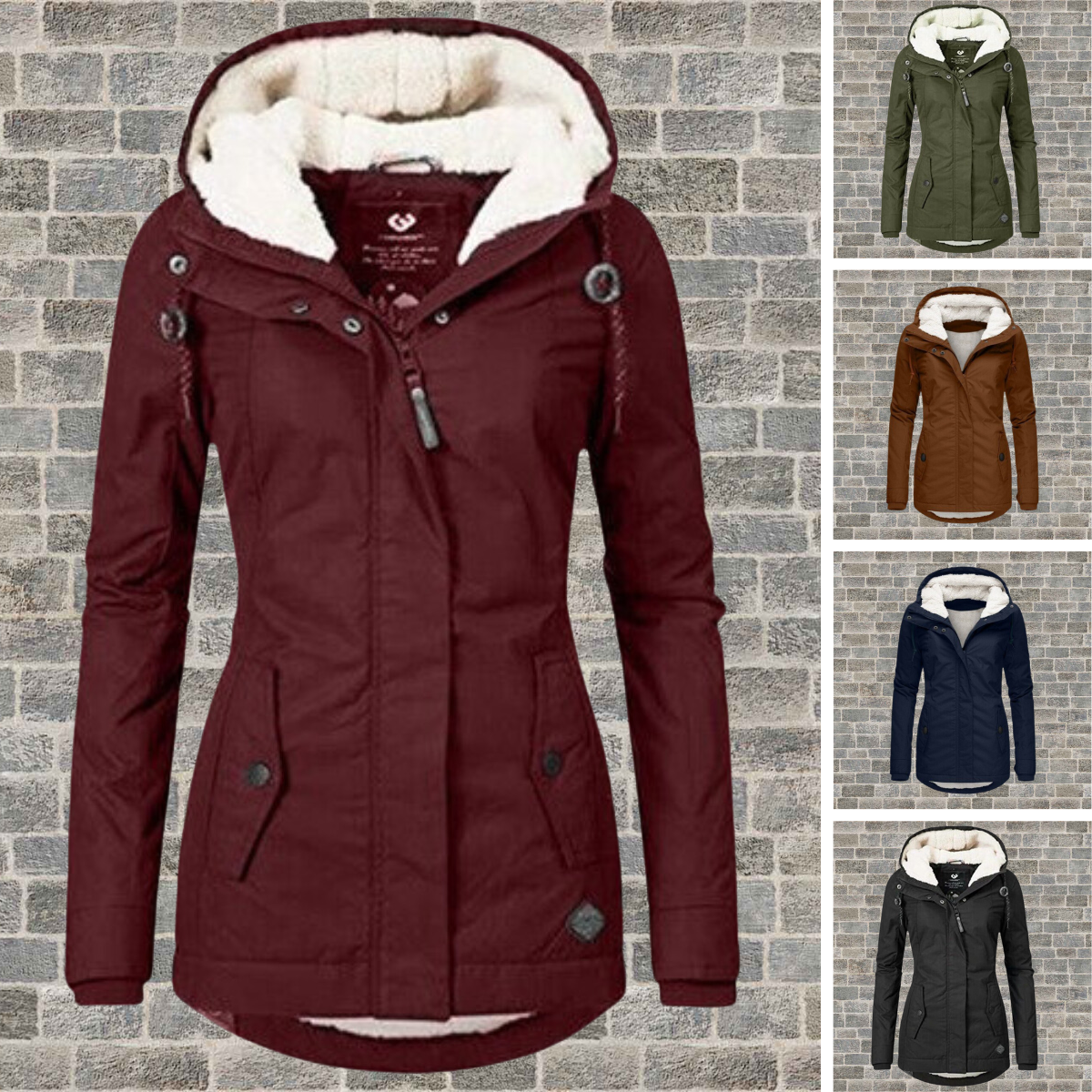 Jenna - Manteau à Capuche en Sherpa Douillet