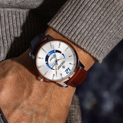 Montre Élégante à Phase Lunaire