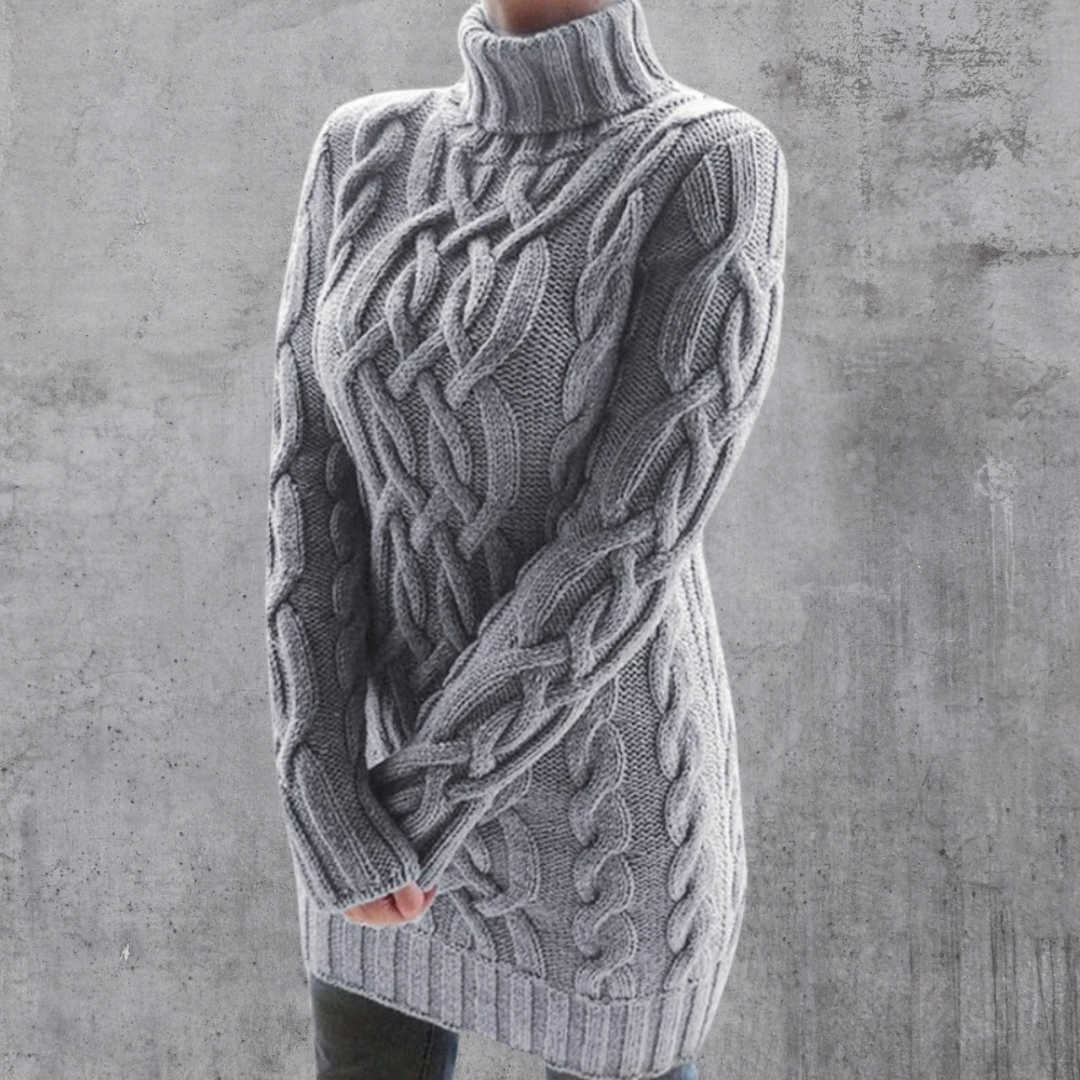 Lara™ - Pull-over à col roulé long et chaud