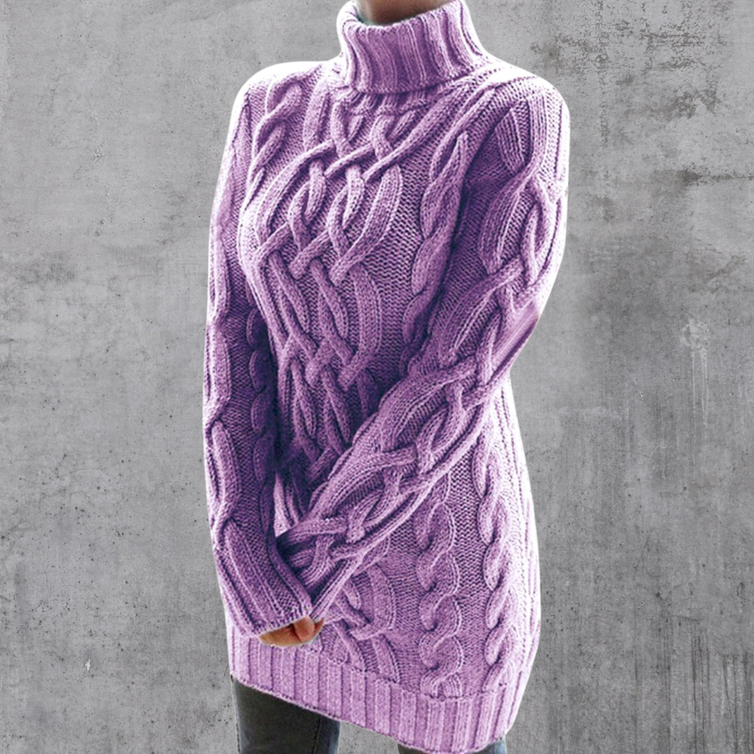 Lara™ - Pull-over à col roulé long et chaud