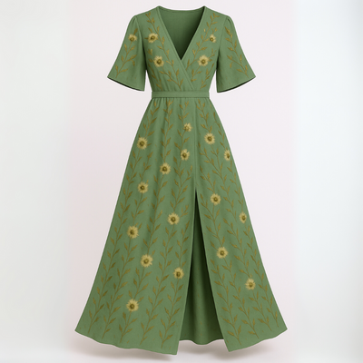 HELENA | Robe longue à demi-manches