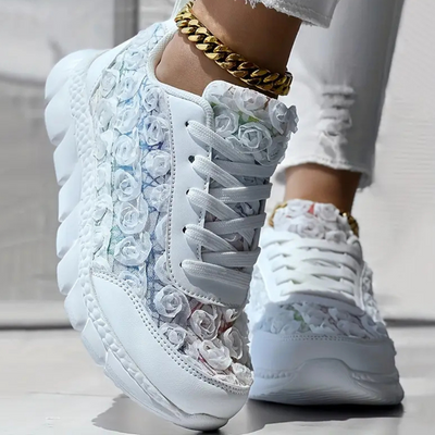 REBEKAH - Chaussures Souples 3D avec Roses pour Femmes