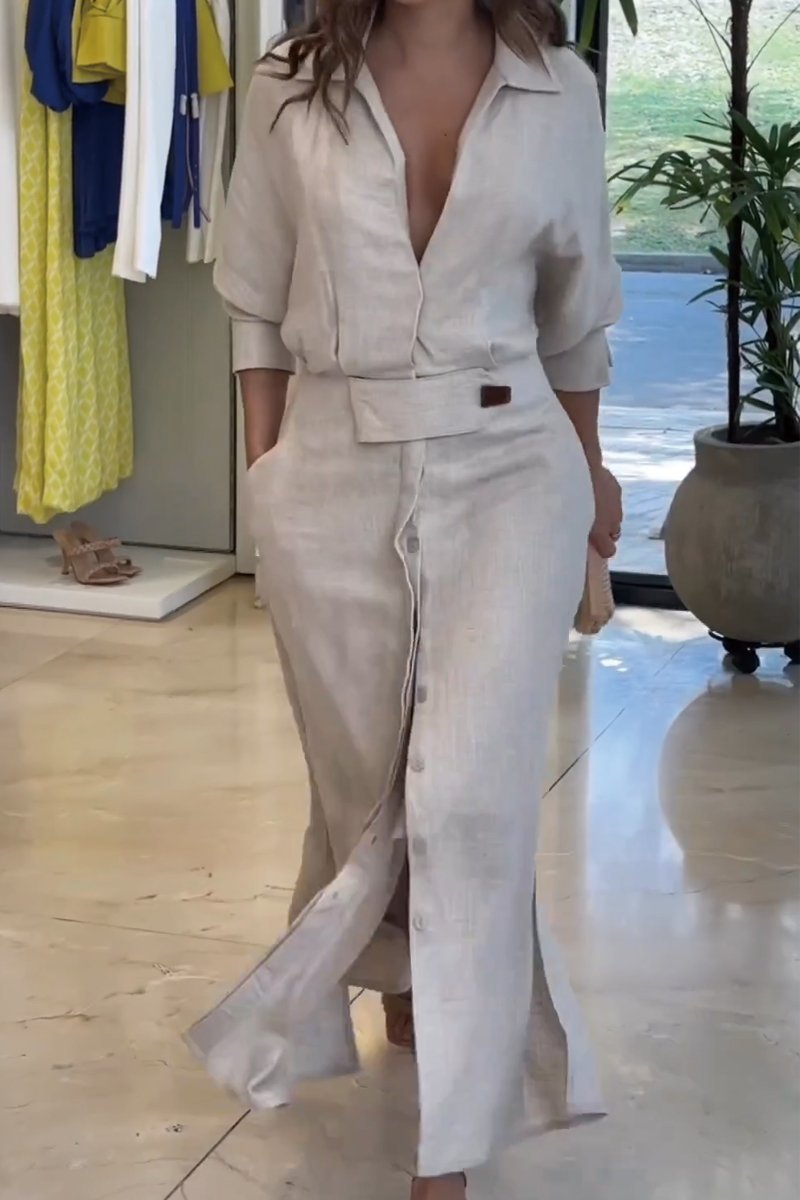 Valéria | Robe maxi avec décolleté en V