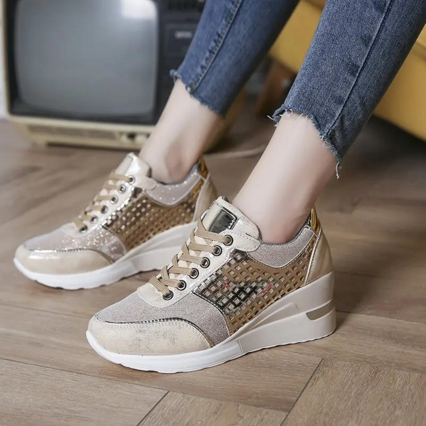 Marianne | Chaussure À Lacets Pour Femme | Compensées
