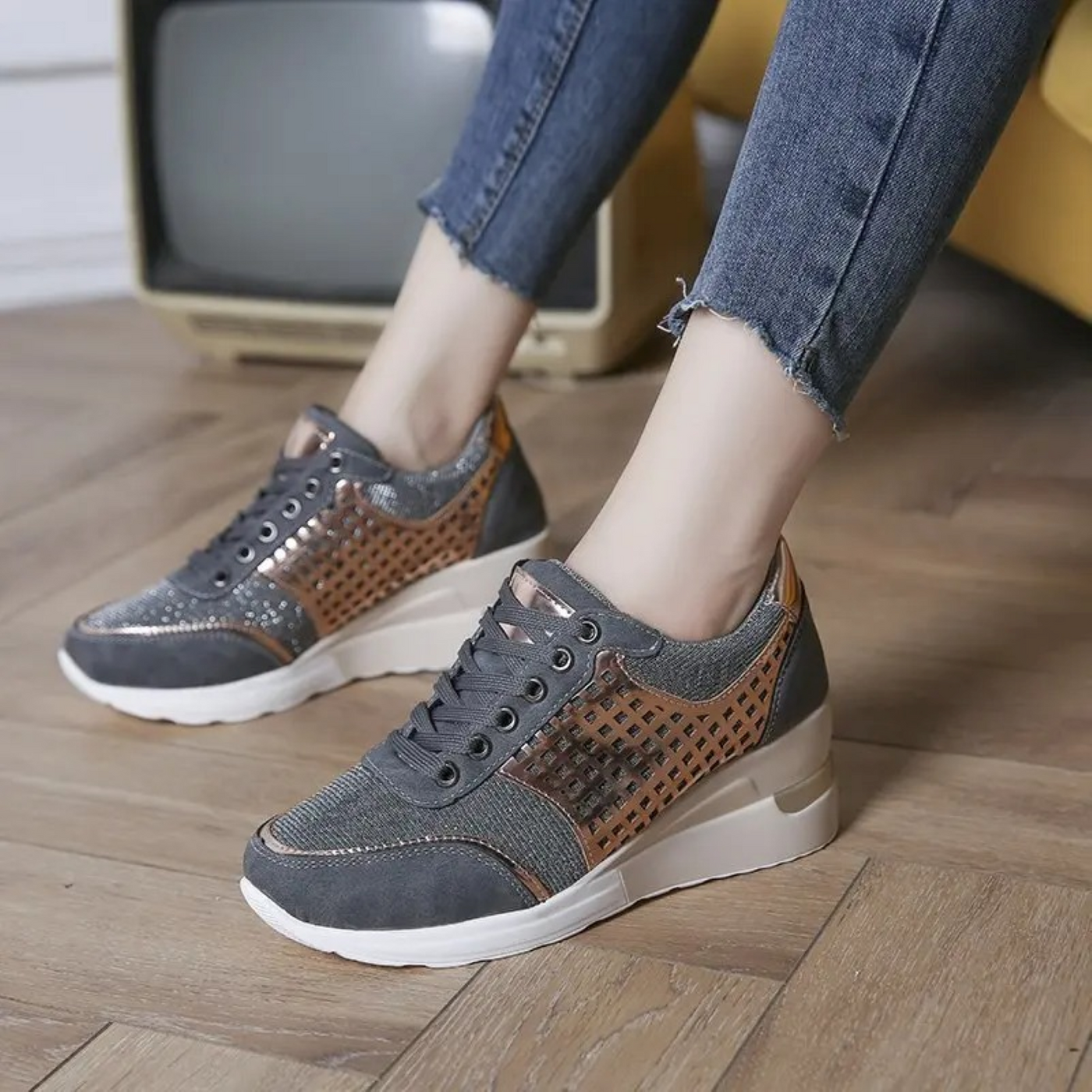 Marianne | Chaussure À Lacets Pour Femme | Compensées