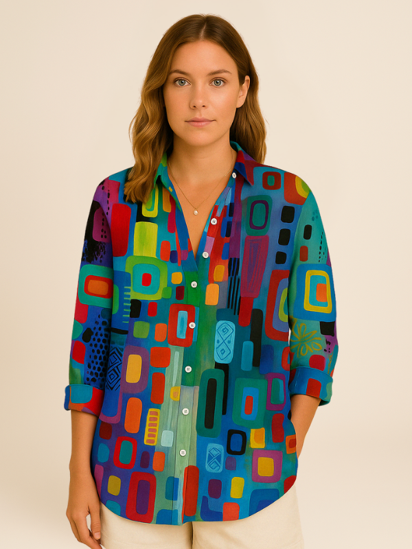 Chemise Longue | Imprimé Abstrait | Touche Artistique