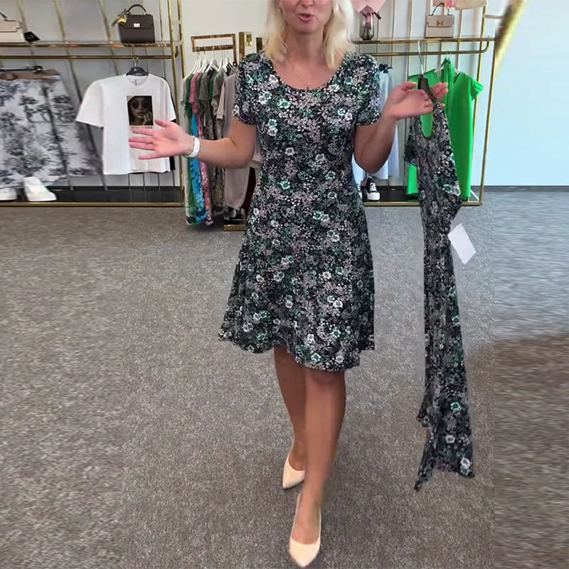 Robe Élégante Taille Fine Imprimée