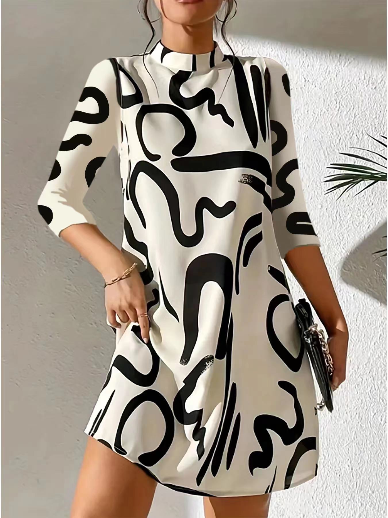 Alanna | Robe Chic manches 3/4 pour femme | Mini