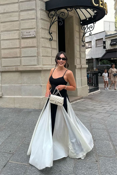Eliana™ | Robe Longue Évasée Bicolore Élégante