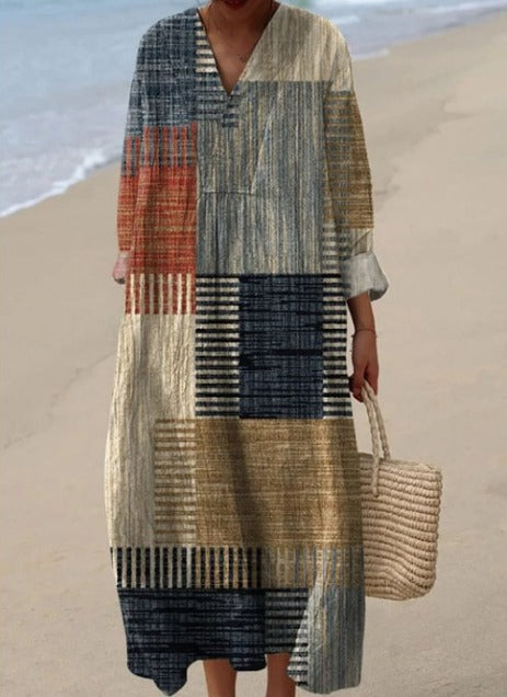Sarah™ | Robe Vintage à Motif Géométrique Artistique
