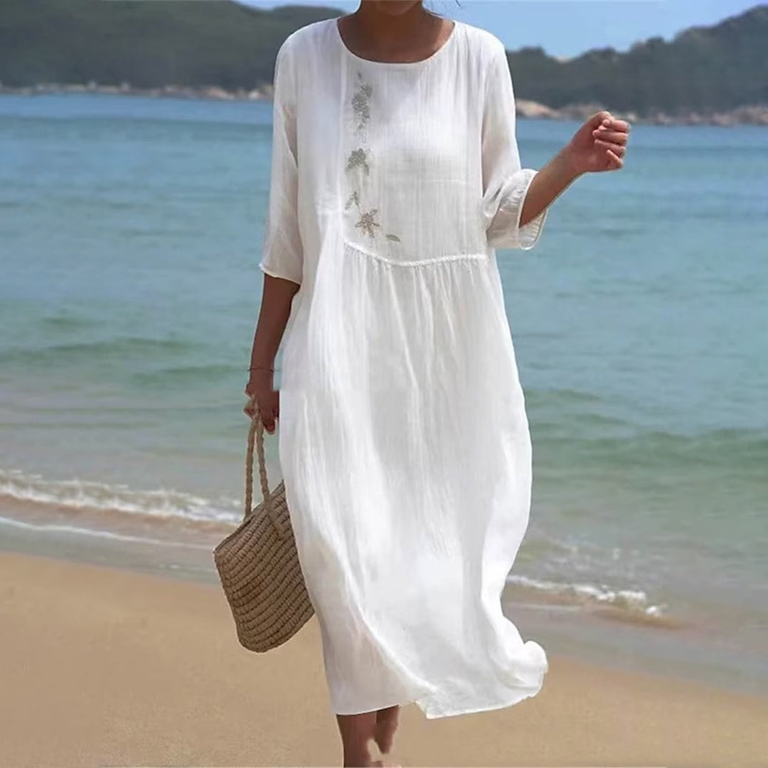 Sonia - Robe d'été blanche pour femme
