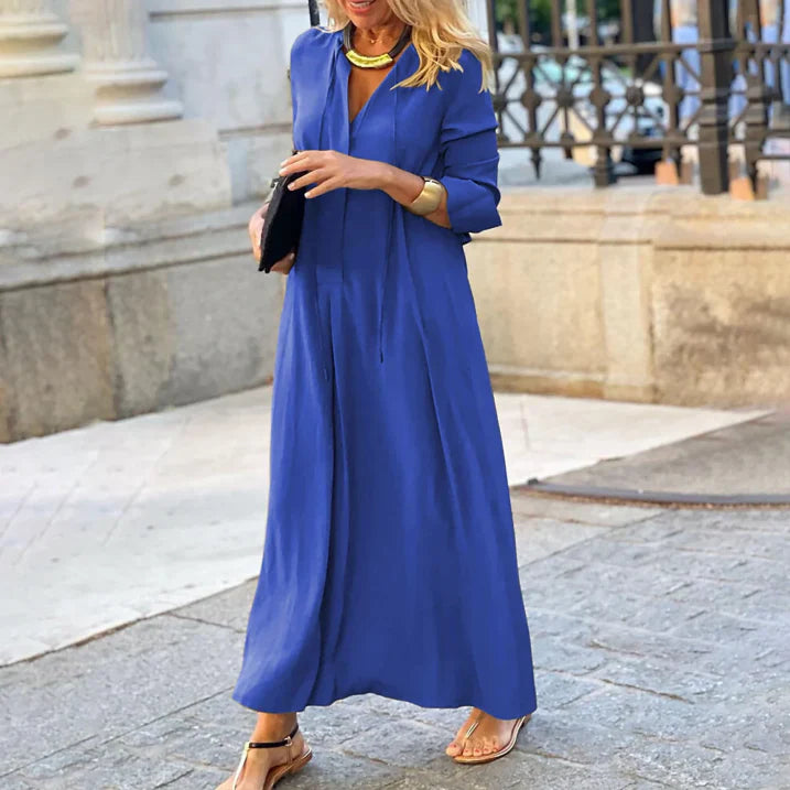 Hanna | Robe Simple 3/4 manches pour femme | Maxi