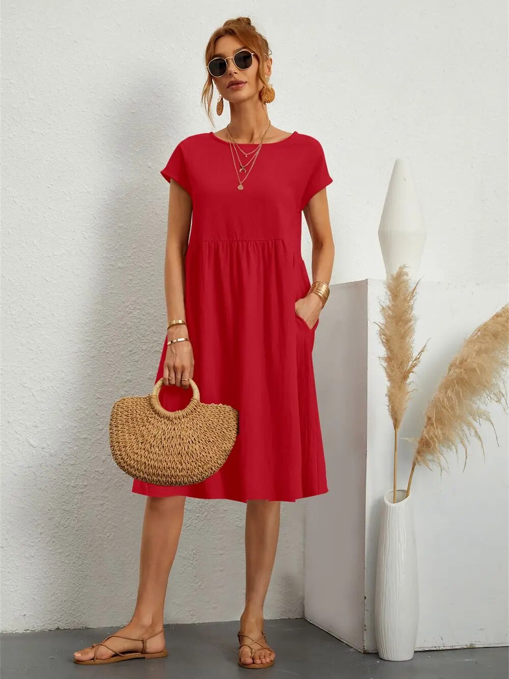 Sol | Robe d'été Simple pour femme | Mini