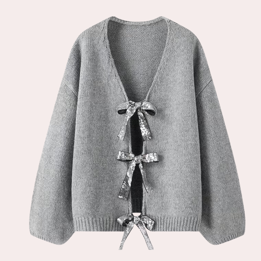 BETTY - Cardigan Décontracté avec Noeud pour Femmes