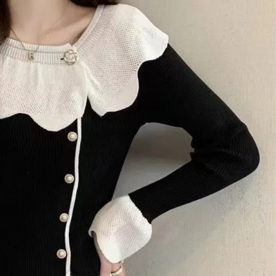 CHARNITA - Pull Élégant à Col pour Femme