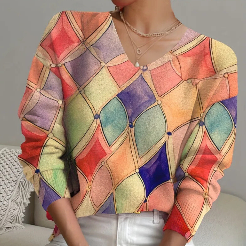 LAUREN - Pull en V Dynamique pour Femmes