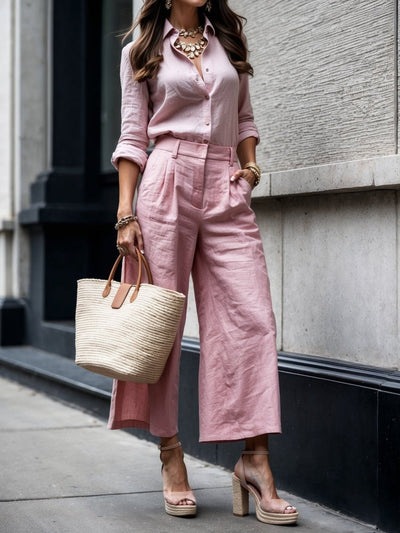 Ensemble pantalon capri et chemise ample