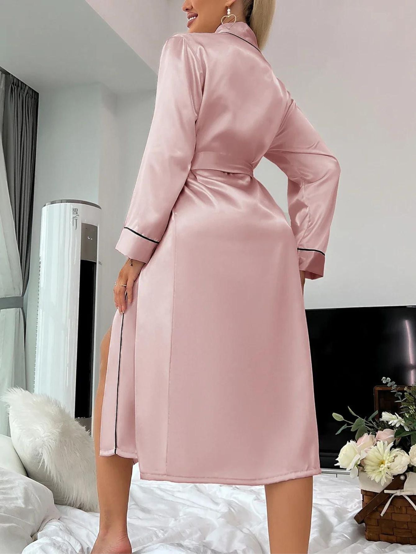 Celeste - Chemise de nuit élégante en soie pour femmes au printemps