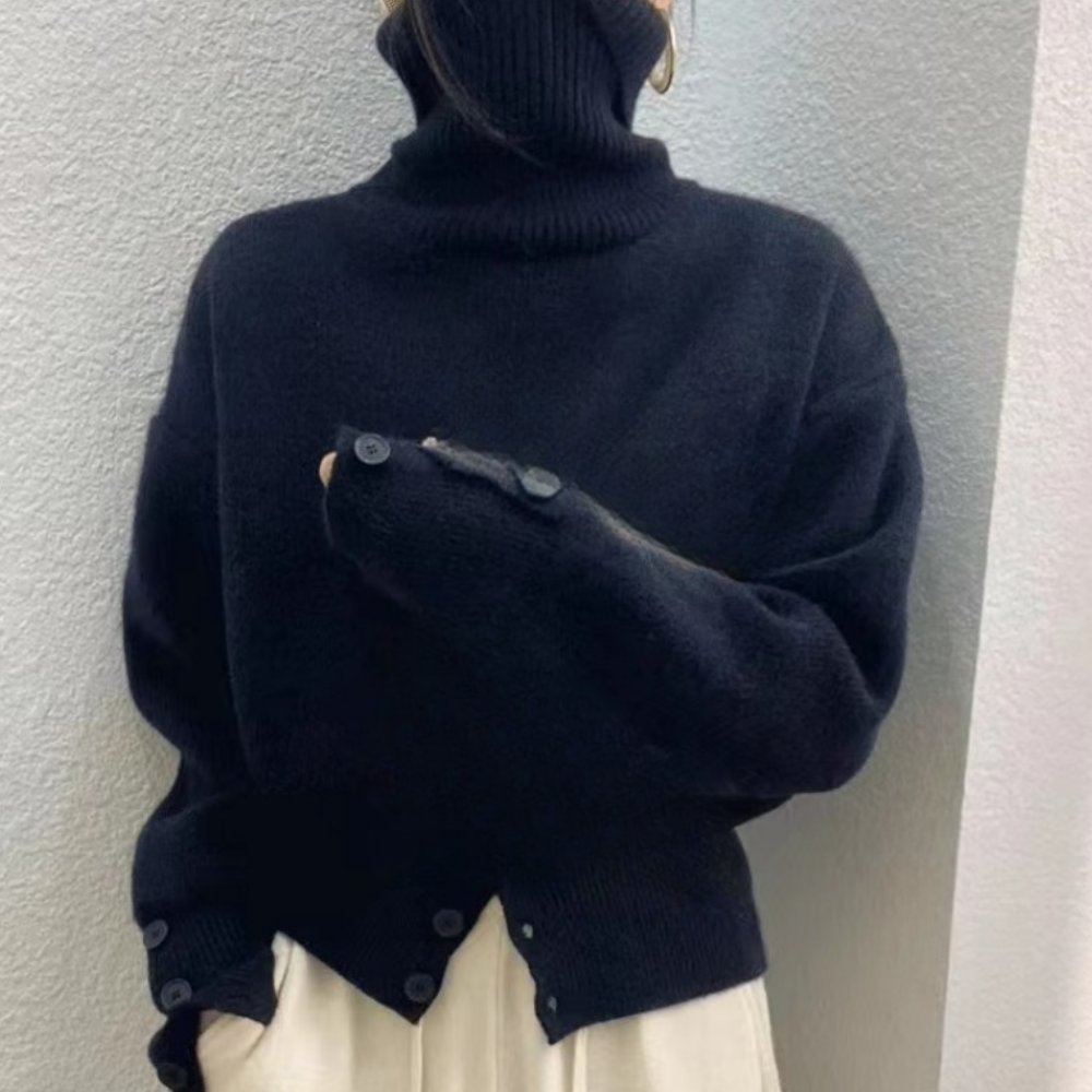 ELMA - Pull Décontracté à Col Roulé pour Femmes