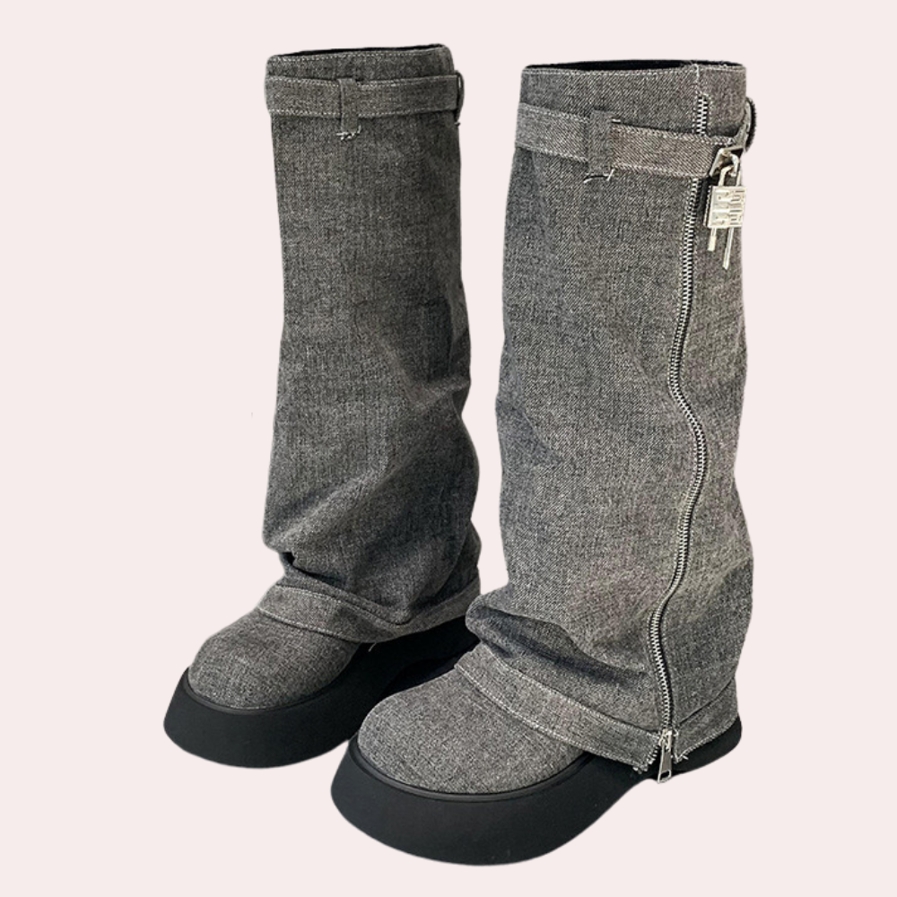 DULCE - Bottes d'Hiver Chaleureuses en Jean pour Femmes