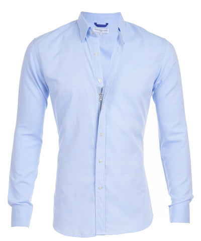Chemise homme slim – matière respirante – col classique – manches ajustables
