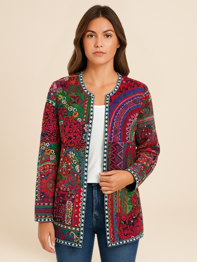 Veste Brodée Patchwork | Coton | Colorée & Authentique