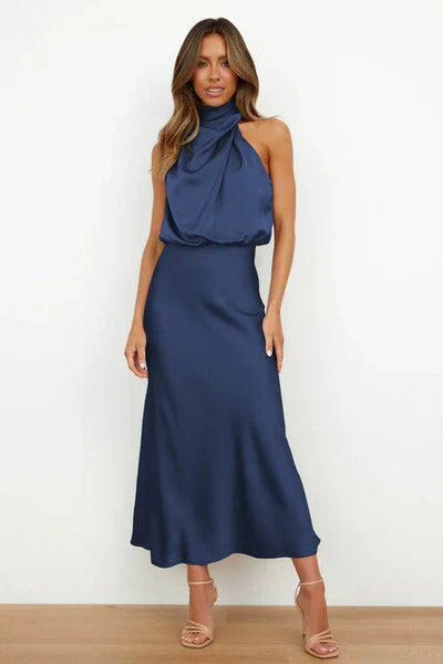 Benthe | Robe midi à épaules dénudées
