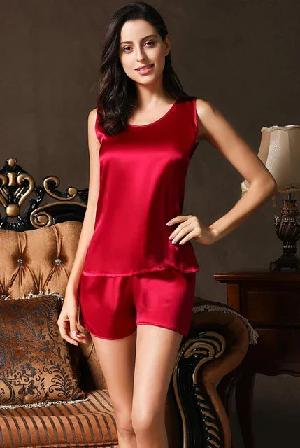 Aurora - Pyjama d'été en soie luxueuse pour femmes