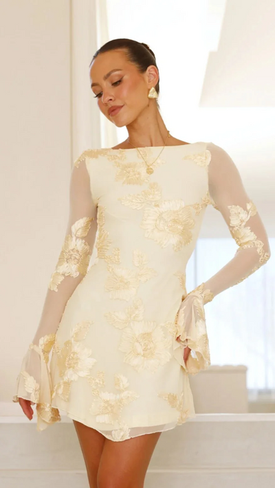 Élodie™ | Robe courte brodée