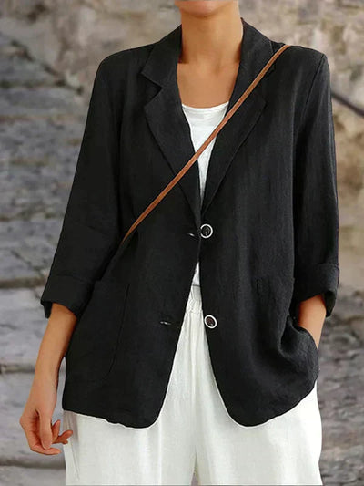 Blazer Décontracté | Lin Mélangé | Élégance Légère