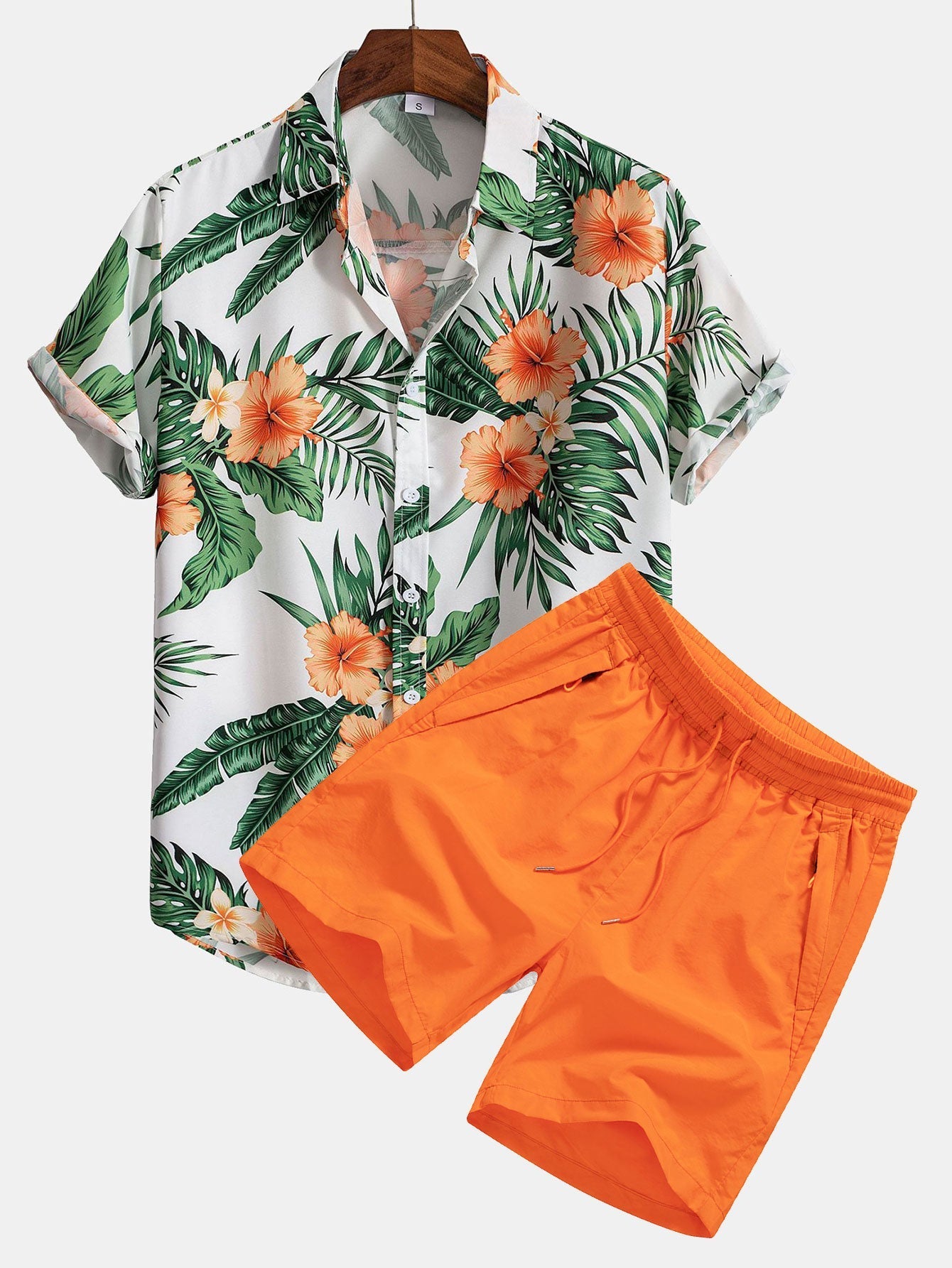 Ensemble Tropical : Chemise Imprimé Tropical & Short de Bain