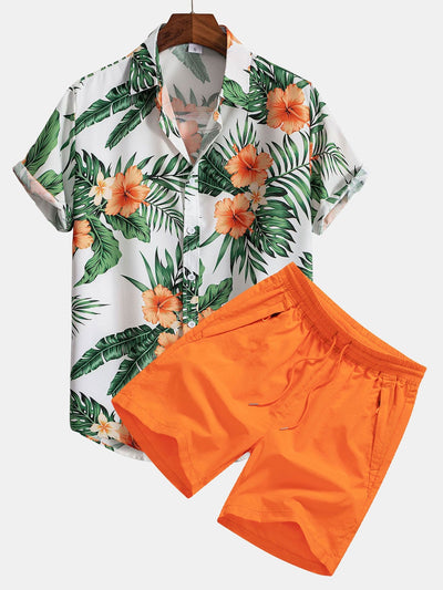 Ensemble Tropical : Chemise Imprimé Tropical & Short de Bain
