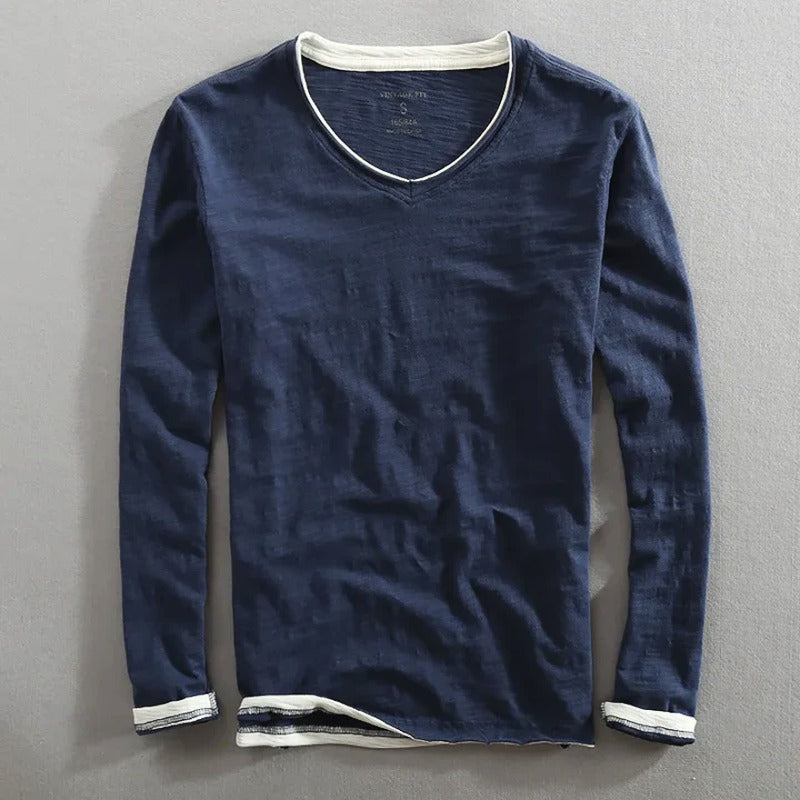 Langarm-T-Shirt aus Baumwolle Kaido