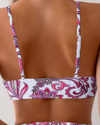 Bikini Imprimé Floral Sexy Lacé