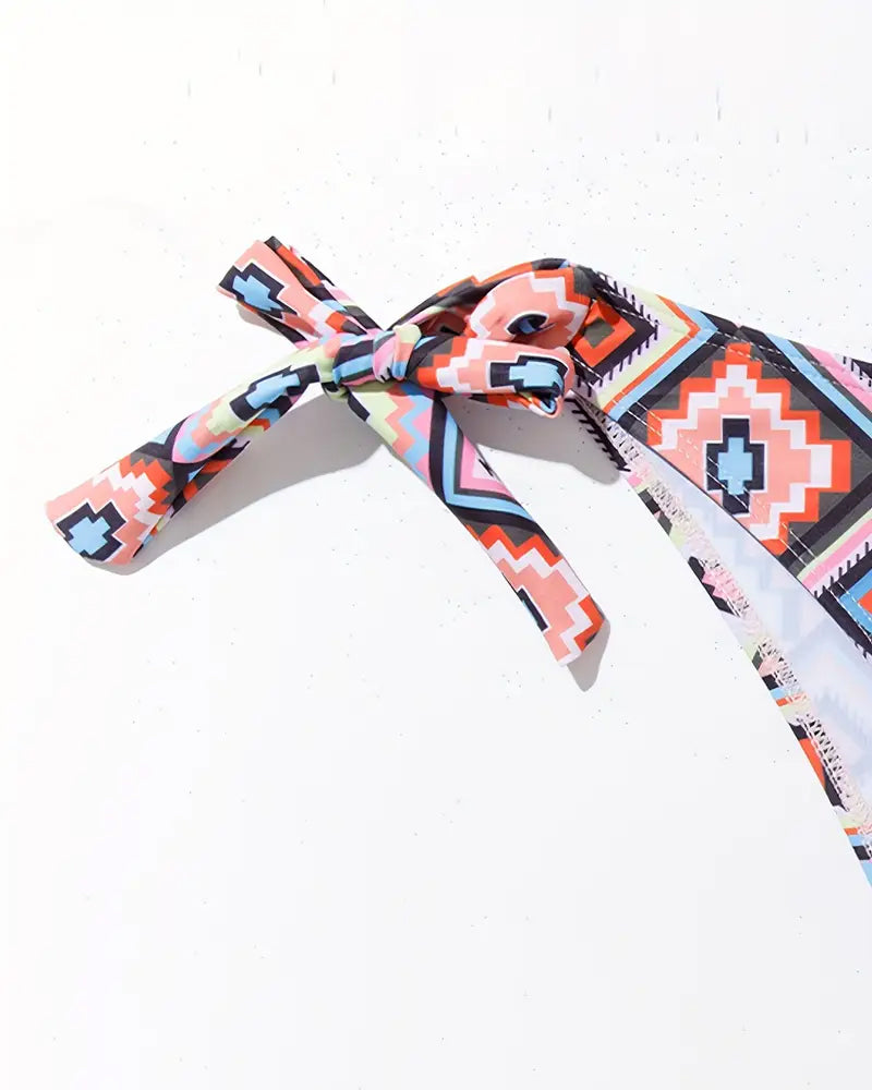 Bikini Deux Pièces Avec Motif Géométrique
