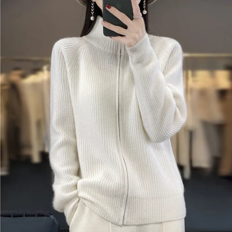 Elsa™ - Cardigan en laine super doux avec fermeture éclair