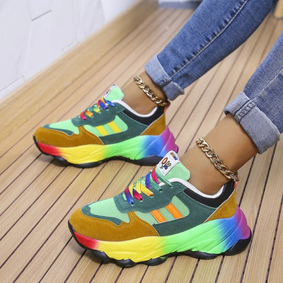 Alaya | Baskets Colorée Pour Femme | À Lacets