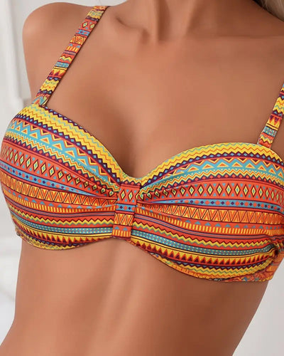 Maillot de bain Deux pièces Haut Rayé Imprimé