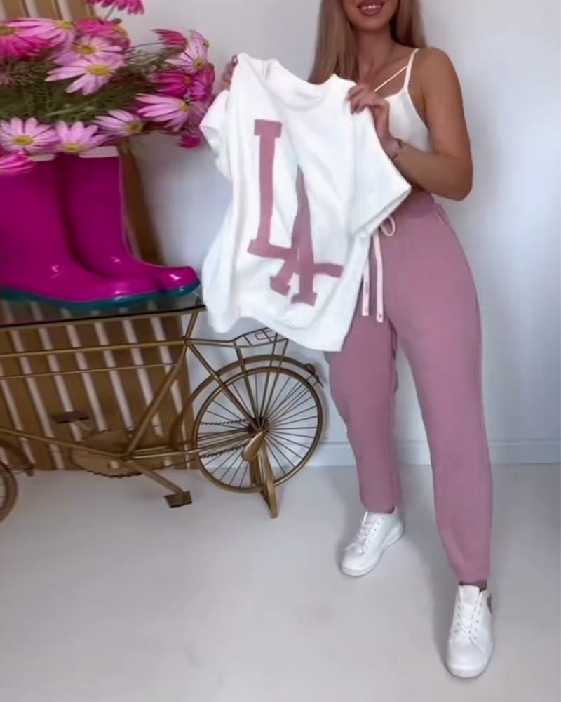 Définir Casual Letter Print Sports