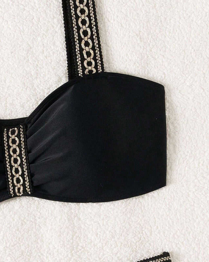 Maillot de Bain Deux Pièces Avec Soutien-Gorge Push-Up et Imprimé