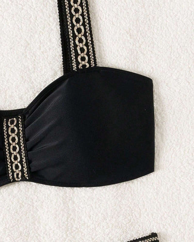 Maillot de Bain Deux Pièces Avec Soutien-Gorge Push-Up et Imprimé
