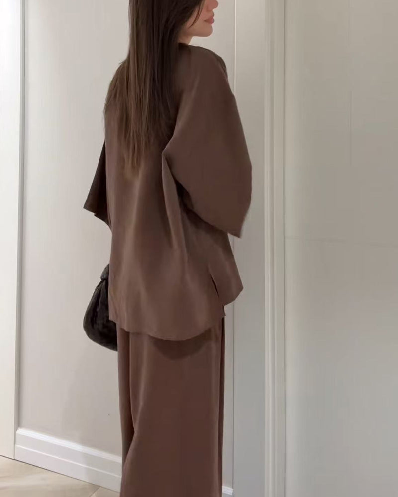 Lisa™ | Ensemble 2 pièces col V & pantalon