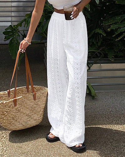 Pantalon Mode Dentelle Décontracté