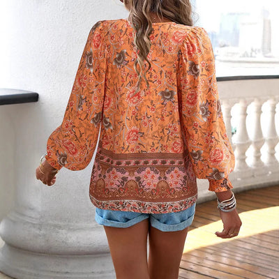 Sallie™ | Top Bohémien Fluide avec Motif Floral