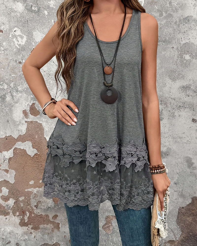 Tank Top Polyvalent Avec Dentelle