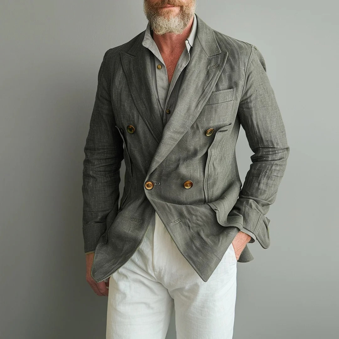 Blazer croisé à revers en pointe