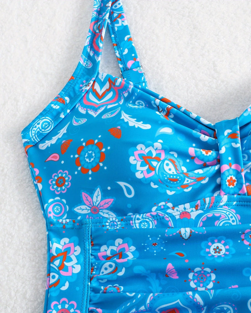 Maillot de bain Veste Plissée Fleurie Une Pièce