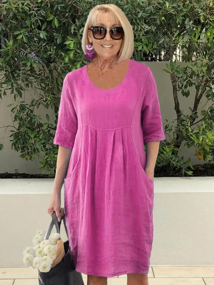 Perrine | Robe Tunique Midi avec Poches