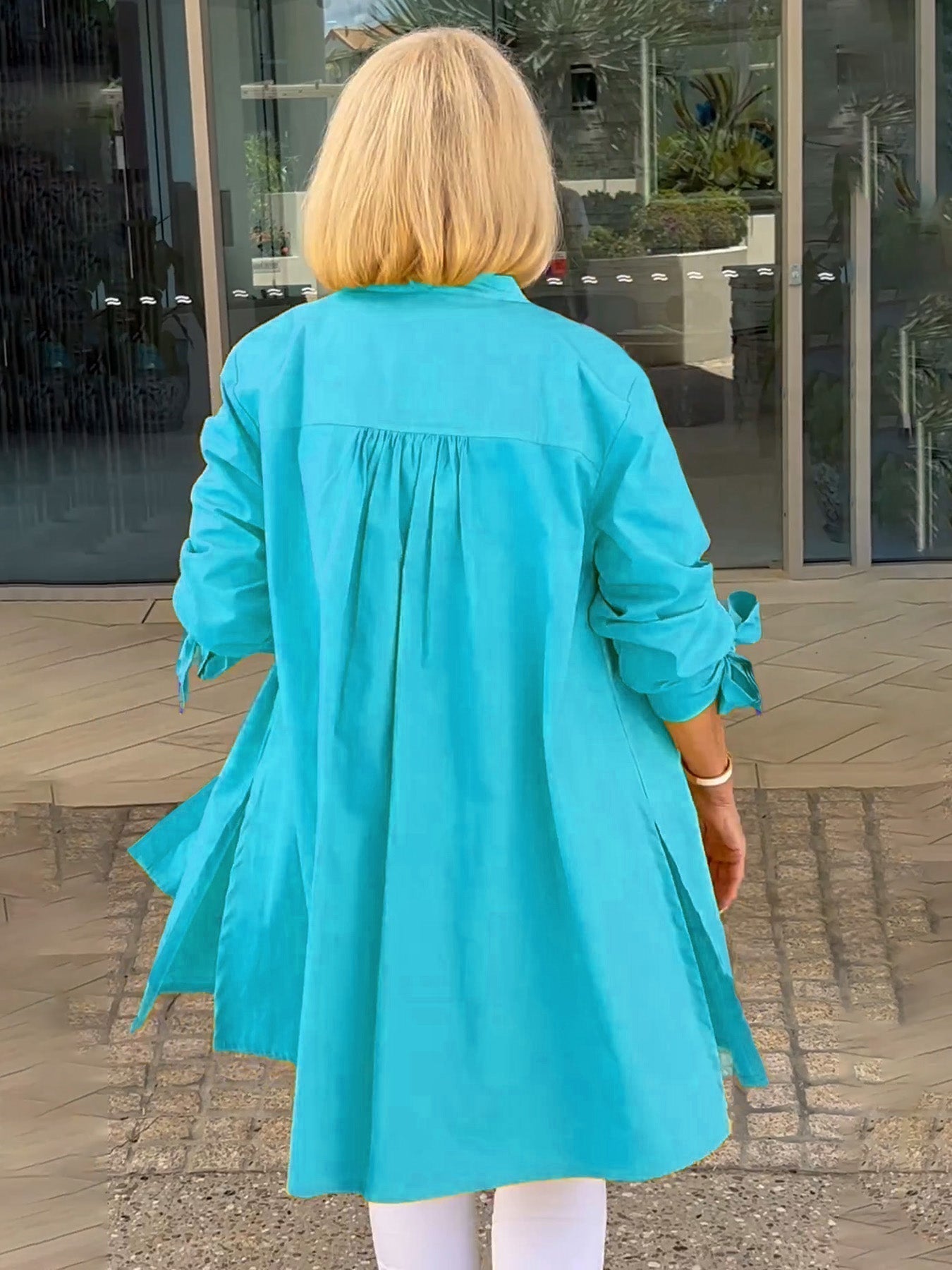 Chantal™ | Chemise Longue Élégante à Manches Nouées