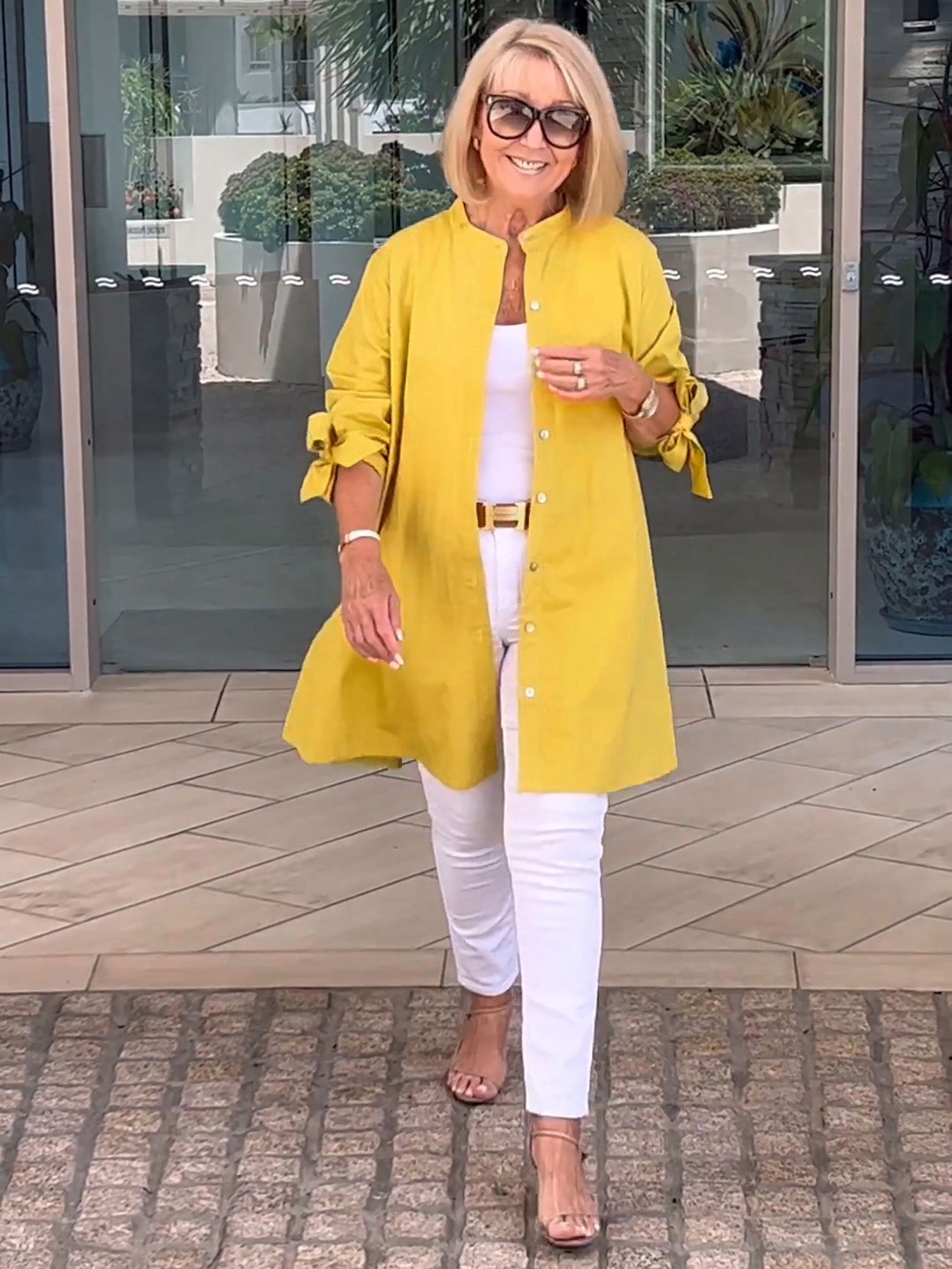 Chantal™ | Chemise Longue Élégante à Manches Nouées